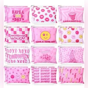 Pink Graphic Makeup Pouches